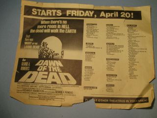George Romero History Rare Dawn Of The Dead 1978 Prerelease Preview Promo Flier
