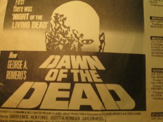 George Romero history RARE DAWN OF THE DEAD 1978 prerelease Preview promo flier 3