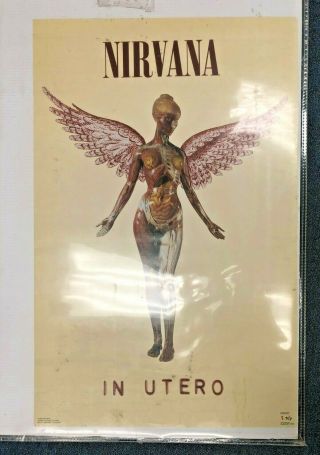 Vintage Nirvana - In Utero - 1993 Funky Poster - Kurt Cobain 22x34