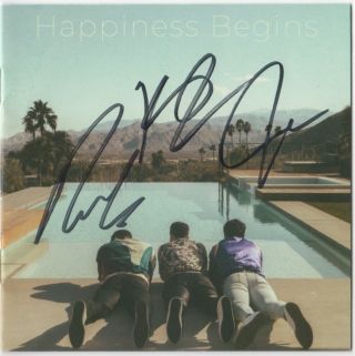 Jonas Brothers " Happiness Begins " Signed Cd Autographed Nick,  Kevin & Joe
