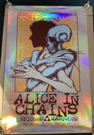 Alice In Chains Mastodon Foil Seattle Print Jermaine Rogers A/p Deftones 2010