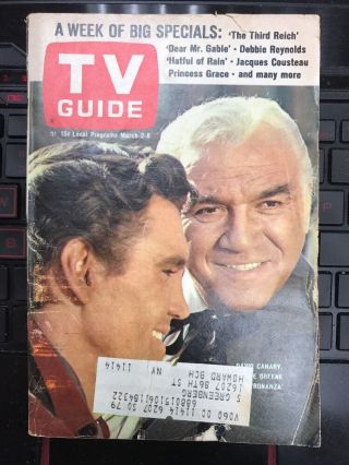 Tv Guide Mar 2 - 8 1968 David Canary Lorne Greene