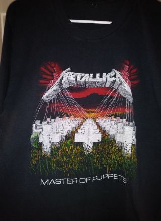 Rare Vintage 1986 Metallica Master Of Puppets Album Tour T Shirt Slayer Megadeth