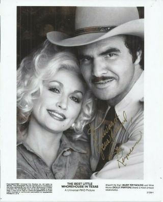 Burt Reynolds Signed Photo To Ed Autographed 8x10 Dolly Parton Movie Still