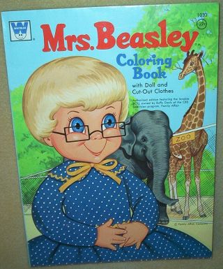 Family Affair - 1972 Mrs.  Beasley Coloring Book 1033 Whitman W/doll,  Clothes