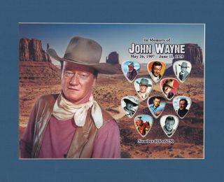 John Wayne Matted Picture Guitar Pick Set Limited Number May Vary Cowboys