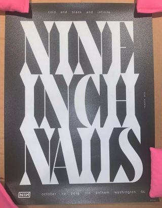 Nine Inch Nails Anthem Washington Dc Poster Print Glitter 10/10/18 Nin October