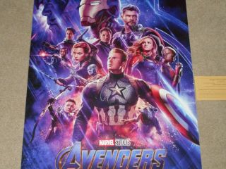 Avengers Endgame Cast Signed Movie Poster Downey,  Evans,  Larson,  Hemsworth W/coa