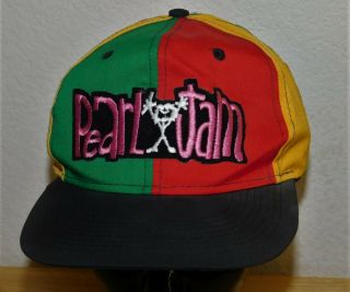 Vintage 1990s Pearl Jam Pinwheel Colorful Grunge Rock Band Snapback Hat