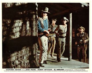 El Dorado Lobby Card John Wayne Robert Mitchum James Caan On Porch
