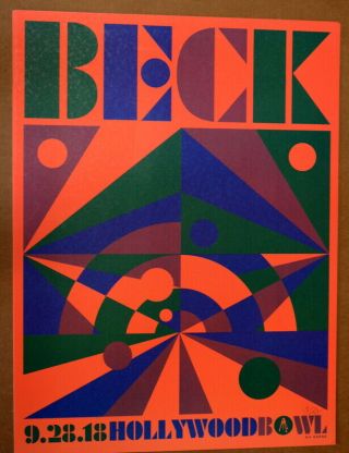 Beck - 2018 - Hollywood Bowl - Kii Arens - Tour Poster - Night Running - Colors