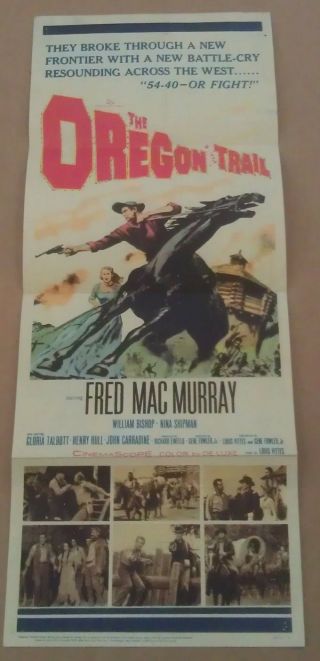 The Oregon Trail Movie Poster Insert 1959 Folded 14x36 Fred Macmurray