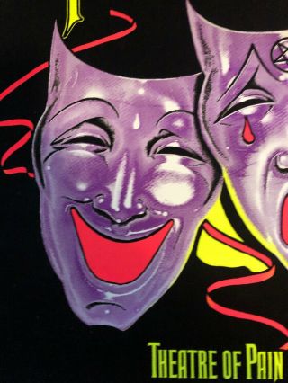 RARE Vintage Motley Crue Theatre Of Pain Black Light Poster 3