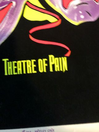 RARE Vintage Motley Crue Theatre Of Pain Black Light Poster 5