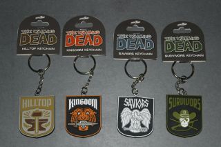 The Walking Dead Hilltop Survivors Saviors & Kingdom Keychain Set Of 4 Skybound