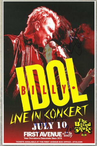 Billy Idol & Steve Stevens Autographed Signed Concert Poster Rebel Yell