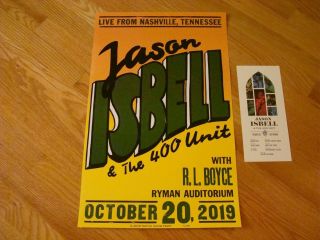 Jason Isbell Ryman Hatch Print Night 3 Of 7 Nashville 10/20/19