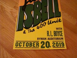 Jason Isbell Ryman Hatch Print Night 3 of 7 Nashville 10/20/19 3