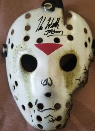 Kane Hodder Signed Custom Painted Jason Mask Friday The 13th Part 7
