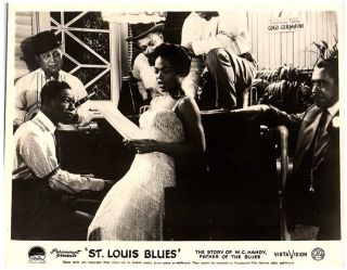 St.  Louis Blues 8x10 Lobby Card Nat King Cole Eartha Kitt At Piano