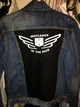 Very Rare Gentlemen Of The Road Wings Logo Denim Jacket Mumford And Sons.  Signed