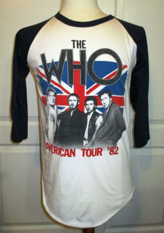 Vintage 1982 The Who American Tour Raglan Unisex Concert Tee Size Large