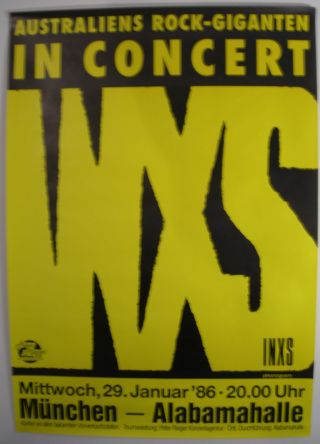 Inxs Concert Tour Poster 1986 Listen Like Thieves