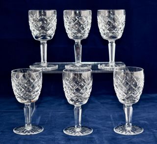 Set Of 6 Waterford Crystal Comeragh Port Wine Glasses - 11.  5cm (4 1/2 ") / 70ml