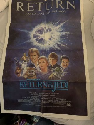 Return Of The Jedi R - 85 27x41 Folded Movie Poster 1985 Star Wars