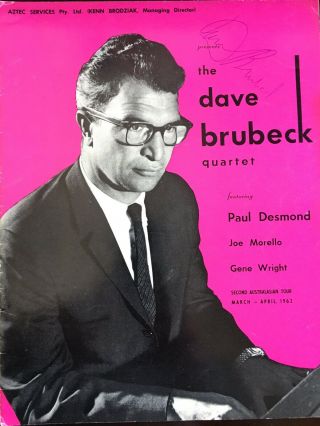 Dave Brubeck Quartet Autographed Program - Australian Tour 1962