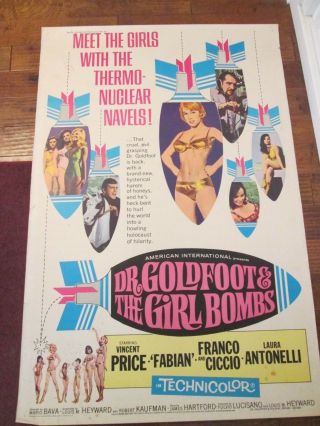 Dr Goldfoot And The Girl Bombs - 40 X 60 Movie Poster - Price