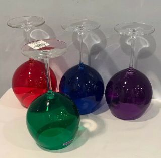 NIB Marquis By Waterford Set of 4 Vintage Jewels Aromatic Balloon Wine Stems 5