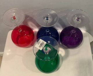 NIB Marquis By Waterford Set of 4 Vintage Jewels Aromatic Balloon Wine Stems 6