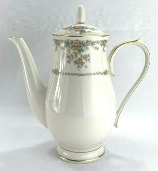 Noritake Gallery Coffee Pot & Lid Ivory Floral Gold 7246