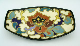 Rare Gouda Art Pottery - Regina Rosario 12 1/2 " Tray Centerpiece Dish - Holland