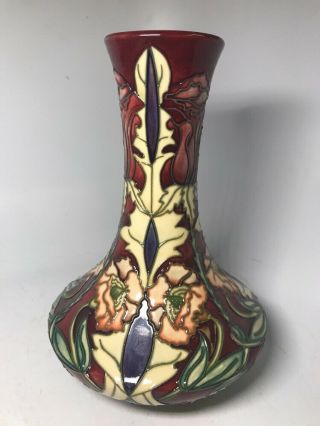Moorcroft Pottery 2000 England Masquerade Floral Vase