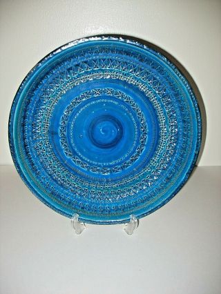 Mid Century Aldo Londi Bitossi Raymor Italy Large Blue Ceramic Bowl Art Pottery