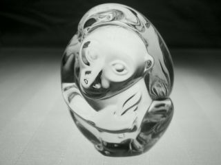 STEUBEN Glass MONKEY Hand Cooler | Signed Crystal Paperweight | 2