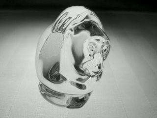 STEUBEN Glass MONKEY Hand Cooler | Signed Crystal Paperweight | 5