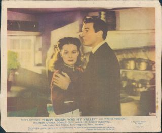 How Green Was My Valley Color Lobby Card Walter Pidgeon Maureen O 