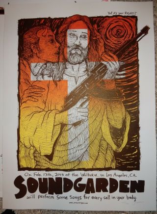 Soundgarden Poster Wiltern Theatre Los Angeles Feb 17,  2013 Signed & Numbered