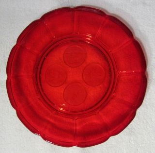 Set Of 2 Vintage American Fostoria Coin Glass Ruby Red Luncheon Plate 8 " Dia