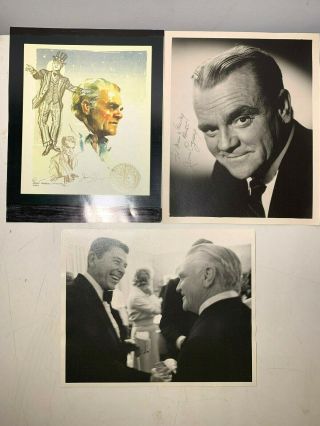 Vtg James Cagney Signed Photo Autograph,  Reagan,  Promo Card Rare