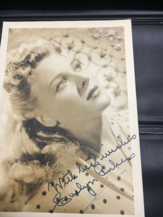 Vintage 5x7” Autographed Photo Of Actress Evelyn Ankers
