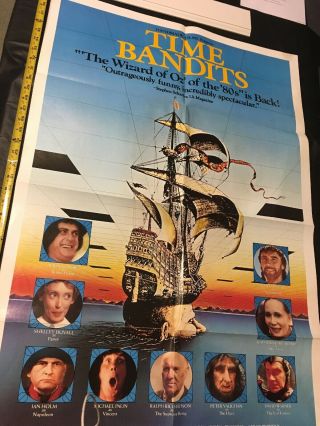 Vintage 1982 Time Bandits 1 - Sh Theater Movie Poster S Connery J Cleese 2