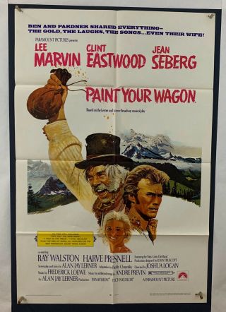 Paint Your Wagon Movie Poster (vf) One Sheet 1969 Folded Clint Eastwood 4257