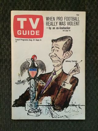 1968 Nyc Ed Tv Guide Johnny Carson (vg) ; Artwork: Ronald Searle; No Label.