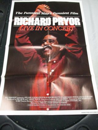 Vintage Movie Poster 1 Sh Live In Concert Richard Pryor 1979