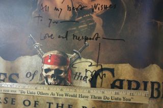 Pirates of the Carribean Curse of the Black PEARL Poster Signed Johnny Depp JSH 2