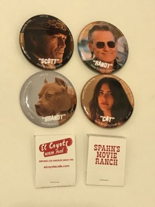 4 Once Upon A Time In Hollywood Button Pins Cat Randy Bev Cinema Brandy